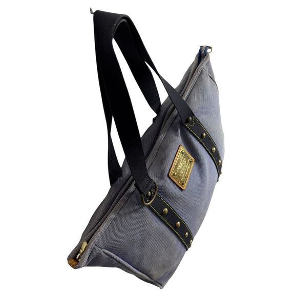 Louis Vuitton Studded Tote Large Blue Canvas w Leather detail Authentic !! W Ser - Picture 3 of 15